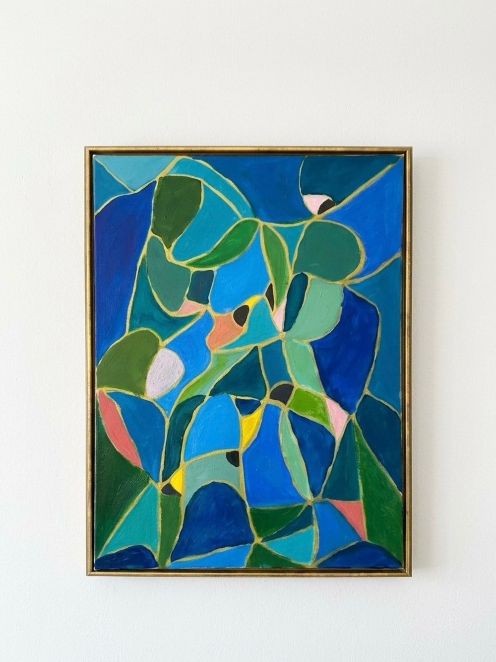 Abstract Blue and Green Framed Wall Art New